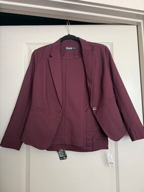 Burgundy New York and Company two piece suit